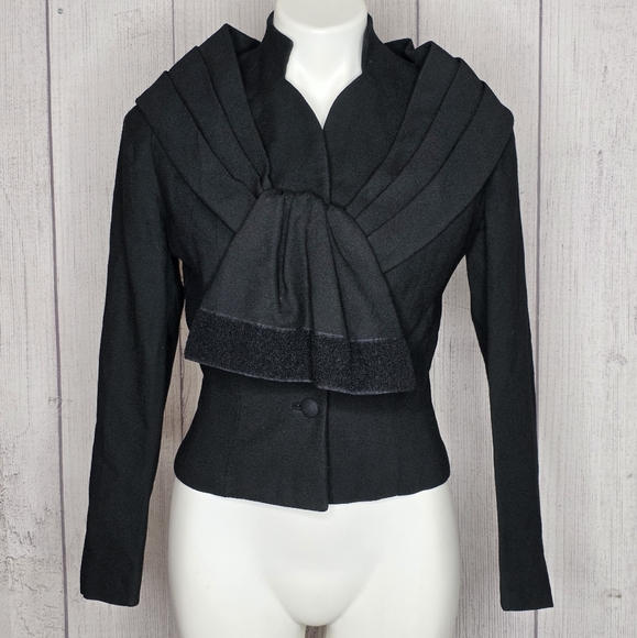 1950s Lilli Ann Paris San Francisco Black Jacket, Structured Shawl Collar - Picture 1 of 7